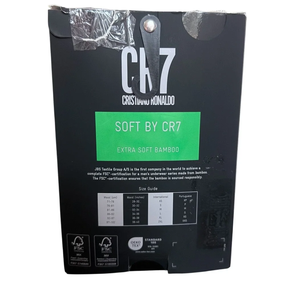 CR7 Cristiano Ronaldo Mens 2XL Blue 3 Pack Soft Bamboo Luxury Boxer Briefs
